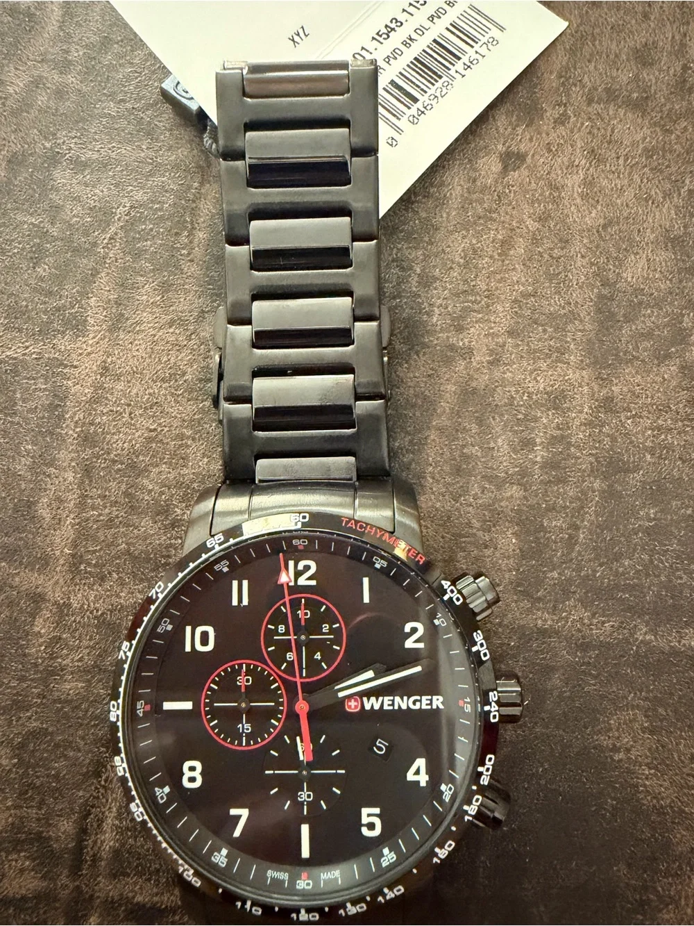 Wenger Black and Red Attitude Chrono Stainless Steel Men's Watch